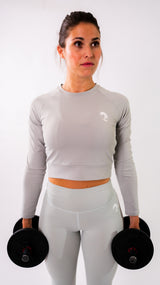 Crop Top Long Sleeve Mookey grey