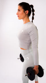 Crop Top Long Sleeve Mookey grey