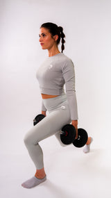 Crop Top Long Sleeve Mookey grey